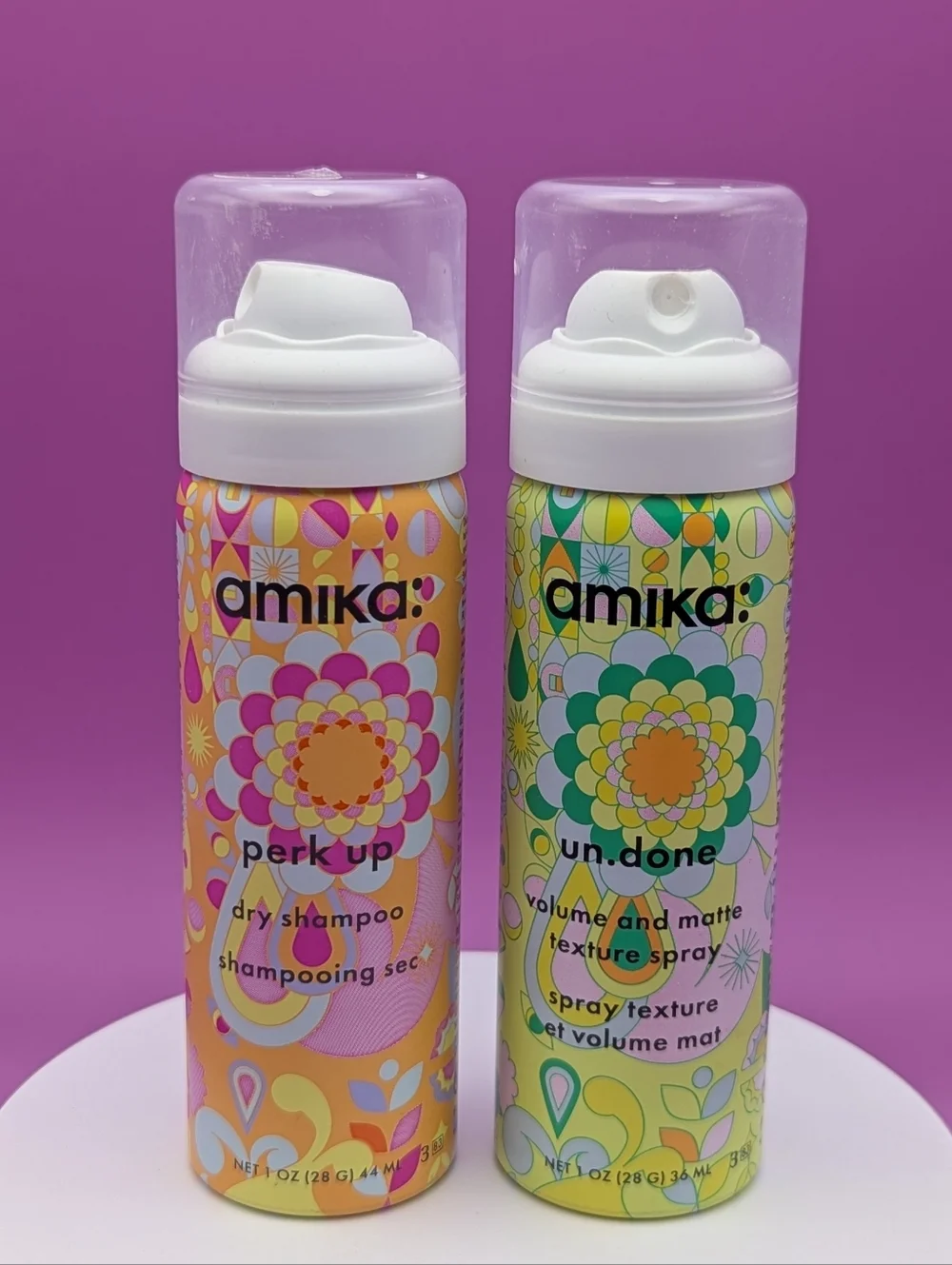 amika Travel Size Perk Up Dry Shampoo & Un.Done Text Spray Used but Good